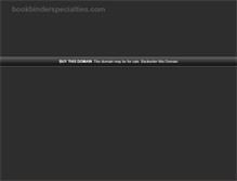 Tablet Screenshot of bookbinderspecialties.com